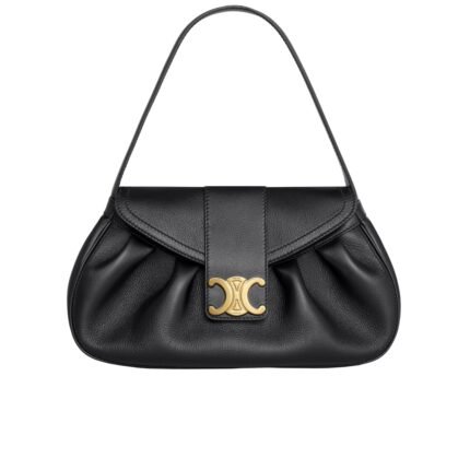 Celine Medium Polly Bag In Supple Black 31Cm 115633Fdu 38No