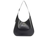 Prada Preto Large Leather Shoulder Bag With Top Stitching Black 37Cm 1Bc181 2Aix F0002 V Ooo
