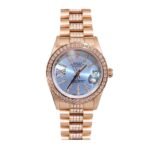 Rolex Datejust Diamond In Rose Gold With Blue Dial 31Mm