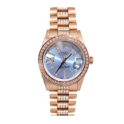 Rolex Datejust Diamond In Rose Gold With Blue Dial 31Mm