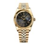 Rolex Datejust Roman Numeral Dial Gold In Black 41Mm