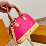 Louis Vuitton Alma Nano Monogram Vernis Embossed Neon Pink 18Cm M90611 - Image 3