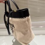 Prada Crochet Tote Bag Tan And Black 33cm 1BG499 2M2Q F0I55 V GOO - Image 7