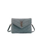 Saint Laurent Loulou Small Chain Bag In Quilted “Y” Denim Blue