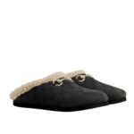 Gucci Women’s Mule With Horsebit Gg Suede In Black