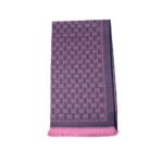 Gucci Gg Wool Scarf Graphite With Pink 180Cm 133483 3G200 1272