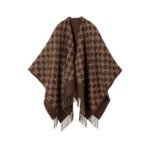 Gucci Gg Wool Jacquard Cape Brown And Beige 140Cm 817831 3G200 2579