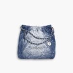 Chanel 22 Handbag Washed Denim Blue 41cm AS3261 B10439 NM981