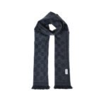 Gucci Gg Wool Scarf Black And Light Grey 180Cm ‎848507 3G200 1063