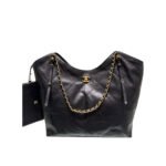 Chanel Medium Shopping Bag And Gold Tone Metal Black 35Cm As5463 B20565 94305