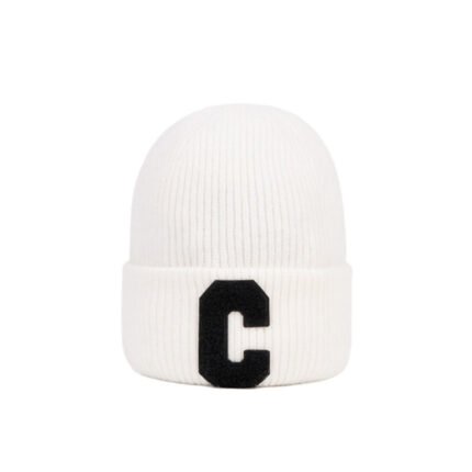 Celine Initial Beanie White