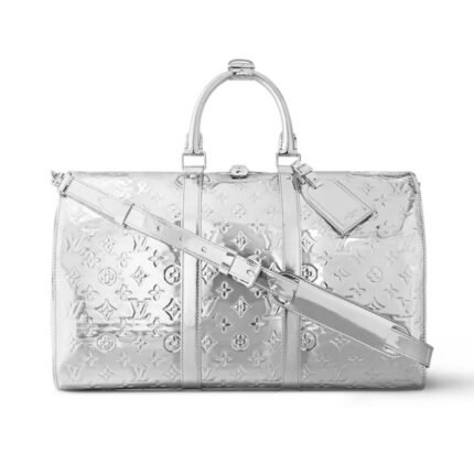 Louis Vuitton Keepall Bandoulière 45 Silver 45Cm M12858
