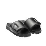 Prada Soft Padded Nappa Leather Slides Black 1Xx6482Dl8F0002F020