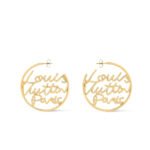 Louis Vuitton Lv Script Earrings Gold M03239