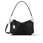 Louis Vuitton MM Side Trunk Bag Silver Metal Black 23Cm M14572