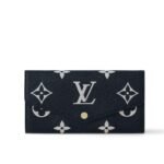 Louis Vuitton Sarah Wallet Bicolor Monogram Empreinte Black And Beige 19Cm M80496