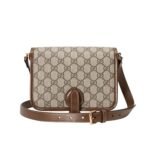 Gucci Gg Supreme Shoulder Bag Interlocking G Brown 20Cm 671620 92Tcg 8563