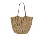 Saint Laurent Panier Raffia Natural Brown 39Cm 688221 Gaaac 2080