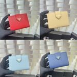 Prada Saffiano Triangle Wallet Vanilla 12Cm 1Ml018 Qhh F0032 - Image 7