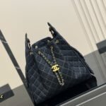 Chanel 25 Medium Handbag Washed Denim Dark Blue 34Cm - Image 4