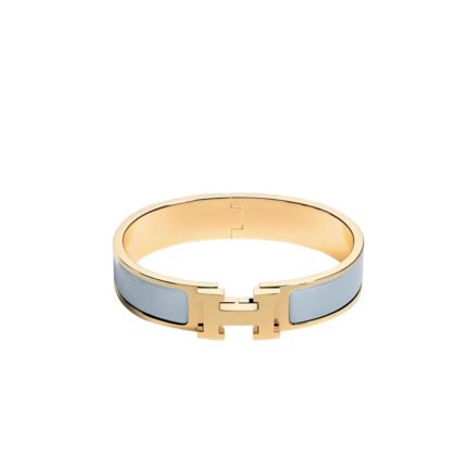Hermes Clic Clac H Bracelet Gold In Light Blue