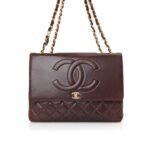 Chanel Vintage Flap Bag Burgundy 22Cm