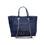 Chanel Cc Deauville Tote Navy Blue 48Cm