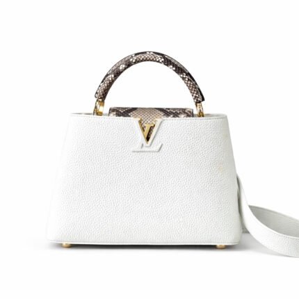 Louis Vuitton Capucines BB White And Python Trim 27cm
