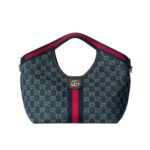 Gucci Giglio Small Tote Bag Blue And White GG Denim 25Cm 860845 FAFRW 8864