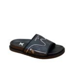 Louis Vuitton Velcro Slippers Lock Edge Black