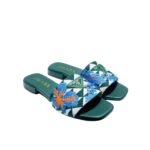 Prada Jacquard Logo Slides Green