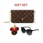 Gift Set: Louis Vuitton Félicie Pochette Bag Monogram With Mickey Mouse Keychain And My Monogram Light Cat Eye Glasses