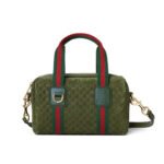 ‎Gucci Mini GG Handbag Green GG Suede 20Cm 859975 CAAB0 3057