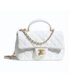 Chanel Mini Flap Bag With Top Handle White 20Cm As2431