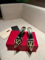 Valentino Vlogo 80 Vinyl Leather Mule In Black - Image 3