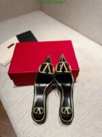 Valentino Vlogo 80 Vinyl Leather Mule In Black - Image 2