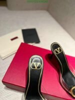 Valentino Vlogo 80 Vinyl Leather Mule In Black - Image 6
