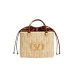 Valentino Garavani Wo Vlogo Small Wicker Basket Bag Beige 25Cm Xw2B0K41Ymp 43S