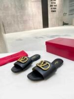 Valentino Garavani Vlogo Signature Slide Sandal Black - Image 6