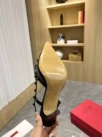 Valentino Rockstud Bow 100 Patent Slingback Pump Black Ws0Ib8Ixh0No - Image 3