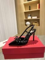 Valentino Rockstud Bow 100 Patent Slingback Pump Black Ws0Ib8Ixh0No - Image 4
