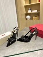 Valentino Rockstud Bow 100 Patent Slingback Pump Black Ws0Ib8Ixh0No - Image 6