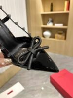 Valentino Rockstud Bow 100 Patent Slingback Pump Black Ws0Ib8Ixh0No - Image 8