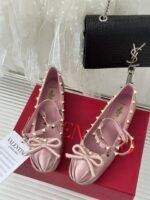 Valentino Garavani Rockstud Satin Ballerina Water Lilac 3W2S0Hb6Swh 6E0 - Image 9