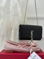 Valentino Garavani Rockstud Satin Ballerina Water Lilac 3W2S0Hb6Swh 6E0 - Image 10