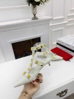 Valentino Garavani Roman Stud Kitten Heel Pumps White - Image 5