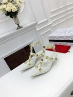 Valentino Garavani Roman Stud Kitten Heel Pumps White - Image 10