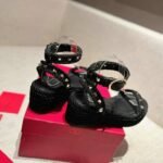 Valentino Rockstud Flatform Sandal Black 2W2S0GI3BAE0NO - Image 3