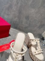 Valentino Rockstud Laminated Nappa Wedge Sandal Natural 4W2S0Gi5Dym Ybs - Image 3