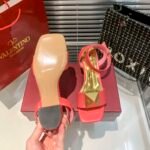 Valentino Garavani One Stud Leather Sandals Pink - Image 5